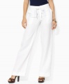 Rendered in breezy linen, these Lauren by Ralph Lauren pants are finished with a chic, wide leg and drawstring waist.