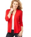 Wear with all: Karen Scott's petite cardigan features open front style and a fit that you can easily pair with almost anything in your closet!