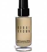 Bobbi's latest makeup innovation offers invisible, weightless coverage that looks like skin, not foundation. This long-wearing, hydrating foundation minimizes the appearance of pores and conceals imperfections, so all you can see is evenly toned, glowing skin. Ideal for all skin types.Bobbi Tip: Want more coverage? Simply follow with a repeat application. The coverage is buildable.1 oz. 