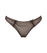 Luxurious brief in fine, black and nude synthetic stretch - especially comfortable thanks to spandex content - elegantly gathered, with cute little bows - slim waistband - perfect, elastic fit - a brilliant mix of sexy and romantic - fits under (almost) all outfits