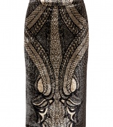 Perfect for your most festive affairs, this two-tone printed velvet pencil skirt is a luxe take on the iconic Etro look - Hidden back zip, slightly longer flared back - Form-fitting - Wear with a modern knit and sleek ankle boots