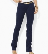 The epitome of contemporary style and comfort, this chic chino from Lauren Jeans Co. is rendered in a soft stretch cotton blend with a straight-leg silhouette.