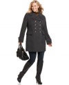 Salute chic winter style in Style&co.'s double-breasted plus size coat, accented by military-inspired buttons. (Clearance)