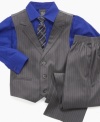 He'll look like the CEO of cuteness in this handsome 4 piece suit by Sean John.