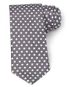 Vivify your look with an exciting polka dot design, featuring a narrower width for modern appeal and rendered in an understated color for a handsome complement to your fine dress shirting.