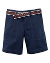 The flat-front Bleeker short is crafted from ultra-soft woven cotton in preppy hues.