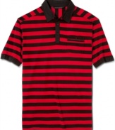 Bold stripes bring this Sean John polo up from standard to standout.