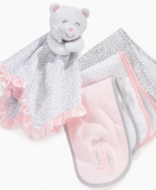 Doubled-layer cotton bear burp cloths by Carter's make staying clean look so cute.