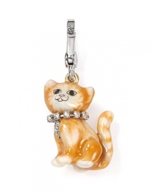 Hold your a-paws. Juicy Couture's kitty plays pretty with your charm collection, cast in plated metal and detailed with delicate crystals.