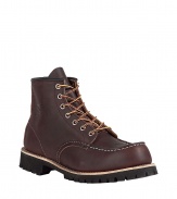 Stylish boots in dark brown leather - classic Work-Prairie-Boot which was worn by Steve MacQueen for motorcycle races - very comfortable - high lacing - smooth leather at the outside, thick skid-free sole in black - perfect cool boots for fall and cold winter days - pairs with all casual outfits