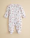 Cozy and oh-so-cute, the animal kingdom print footie from Kissy Kissy ushers them into dreamland in luxury.