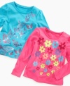 She'll be as sweet as butterflies and beautiful as flowers in one of these glittering tees by So Jenni.