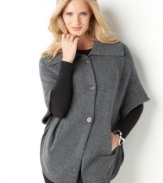 This sweater coat from Charter Club features a relaxed fit and batwing sleeves for elegant style. Pair it with pants and flats for the chicest look of the season.