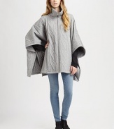 Supremely soft, cable-knit cape of pure cotton, updated by a funnelneck, front zipper and convenient slash pockets. FunnelneckFront zipperCape sleevesSlash pocketsAbout 29 from shoulder to hemCottonMachine washMade in Italy of imported fabricModel shown is 5'10 (177cm) wearing US size Small.