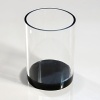 Contemporary bath accessories for the modern home in black and clear lucite.