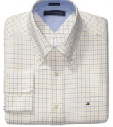 With classic heritage styling, this dress shirt from Tommy Hilfiger will be a perennial favorite.