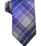 Get on the grid. This skinny tie from Kenneth Cole Reaction is a modern take on the classic grid pattern.