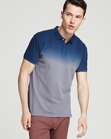 Another vibrant on-trend presentation by MARC BY MARC JACOBS, this short-sleeve ombré polo is crafted with a slim fit for a modern, trim silhouette.