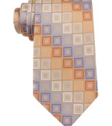 Freshen up. With a cool color palette, this patterned tie from Michael Kors will be an instant hit.