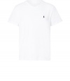 Classic white jersey medium fit t-shirt - Update your wardrobe staples with this comfortable yet stylish t-shirt - Flattering V-neck cut with small Polo logo on chest - Wear with cargo pants, trainers, and a cashmere cardigan for everyday - Try with straight leg jeans, a blazer, and boots