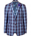 Perfect for a modern day dandy, this checked blazer from Etro features a current cut with an old fashioned sensibility - Notched lapels, two-button closure, small chest pocket, two flap pockets at waist, all-over check print, paisley lining - Pair with slim trousers, a button down, and oxfords