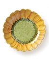 Everything's coming up daisies in the happy and bright Gerbera serving bowl from designer Carole Shiber and Clay Art. A warm golden hue and whimsical detail present pasta and salad with sweet, whimsical style.