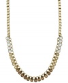 Classically chic. A chain link necklace is a must-have for any stylish jewelry collection, but BCBGeneration modernizes the look with an array of ombre glass accents. Crafted in antique gold tone mixed metal. Approximate length: 22 inches.