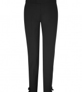 Versatile and sweet with their bow detailed ankles, Valentino R.E.D.s tailored wool stretch trousers are a wardrobe essential - Hidden hook closure, zip fly, slit ankles with bow, belt loops - Ankle length, tailored fit - Wear with practically anything for the perfect dose of ladylike