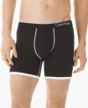 Get the coverage you need from the brand you love with these sleek and smooth stretch microfiber boxer briefs from Calvin Klein.