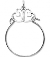 Keep all your favorite charms in place. This polished charm holder features a cut-out double heart design in 14k white gold. Chain not included. Approximate length: 1-2/5 inches. Approximate width: 1 inch.