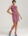 Abstract stripes create a can't-miss look for this DIANE von FURSTENBERG dress, perfect for the office whether you're in the boardroom or at the drawing board. Punctuate the look with bold-hued pumps for a kick of color.