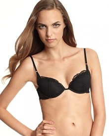 An underwire demi bra with delicate lace trim all over for a sexy touch.