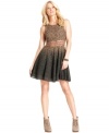 A floral-lace waistband accents this Free People leopard-print dress for a look that's both sultry and sweet!