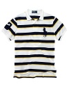 Polo Ralph Lauren Custom-Fit Short-Sleeved Stripe Mesh Polo