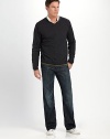 A versatile building block of any seasonal wardrobe in fine merino wool. V-neck Merino wool Hand wash Imported 