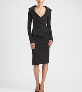 The classic pencil skirt, updated with a slit, asymmetrical hemline.Bias seamAsymmetrical hemlineFront slitAbout 33 long84% wool/11% polyamide/5% elastaneDry cleanImported of Italian fabricModel shown is 5'11 (180cm) wearing US size 4. 