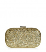 With a retro-inspired hard shell, this glam glitter clutch from cult-favorite accessory designer Anya Hindmarch is party-perfect - Rounded rectangular shape, logo-detailed clasp closure, allover glitter embellishment - Style with a sleek cocktail frock or a flirty club-ready look