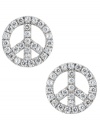 Give peace a chance with these sparkly earrings from CRISLU. These studs feature a peace sign shape decorated with hand-cut cubic zirconias (1/4 ct. t.w.). Set in platinum over sterling silver. Nickel-free. Approximate drop: 1/4 inch.