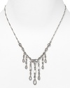 Give into glitz with this silver chain and crystal necklace from Carolee. Decked in dazzling clustered drops, it will add the perfect finish to any evening ensemble.