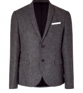 With a collegiate-cool aesthetic, this elegant wool blazer from Neil Barrett exudes urbane style - Narrow notched lapel, long sleeves, buttoned cuffs, double button closures, flap pockets at waist, double back vent - Slim fit - Pair with a sleek button-down and slim trousers or jeans