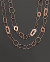 In shining 18K rose gold, Ippolita's Lite Links necklace lends a glamorous, gilded look.