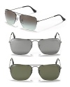 Classic navigator sunglasses with interchangeable lenses for a versatile look.