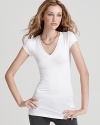 From Aqua: the essential v neck tee, body skimming, super soft and ideal for layering. You can never own just one...