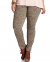 Tired of your blues? Score American Rag's plus size skinny jeans, flaunting a floral-print!