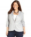 Shine on in this plus size metallic knit blazer from Style&co.