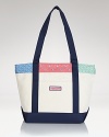 Vineyard Vines' totes have cult status among the prep set, so be the first to carry the brand's patchwork style. In sturdy canvas, this bag carts everything from books to beach towels.