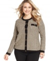 Smarten up your casual style with Debbie Morgan's patterned plus size cardigan-- it's an instant classic!