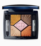 Between the shimmering azure of the Mediterranean sea and the blazing heat of the sand, The 2012 Dior Summer look invites us on the sundeck of the Croisette for a very chic escape. With a touch of French glamour, Mr Dior's beloved French Croisette unveils its warmth and freshness for an elegant and glamorous Summer.  5 Couleurs eyeshadow palettes dress up the eyes with luminescent sunny shades and fresh azure blues inspired by the most glamorous emblems of the French Riviera.