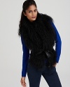 Fierce style starts with a plush Mongolian lamb fur wrap vest from Glamour Puss.