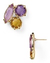 Color every look with this pair of cluster stud earrings from kate spade new york, boasting a mix of 12-karat gold plate and boldly hued stones.